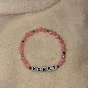 Handcrafted Taylor Swift inspired Pink Beaded Bracelet with Silver Accents